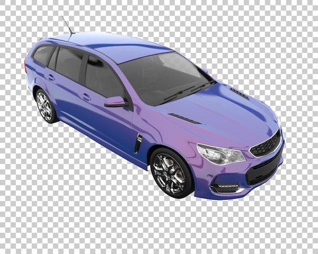 Coche moderno sobre fondo transparente. Representación 3d - ilustración