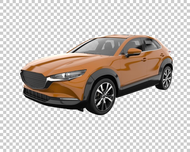 Coche moderno sobre fondo transparente. Representación 3d - ilustración
