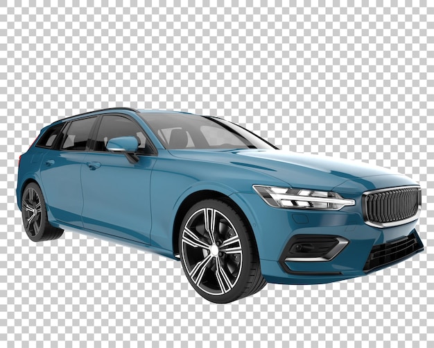 Coche moderno sobre fondo transparente. Representación 3d - ilustración