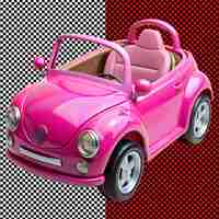 PSD el coche de la muñeca barbie en un fondo transparente