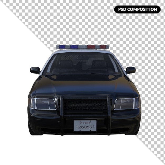 Coche de policía aislado 3d