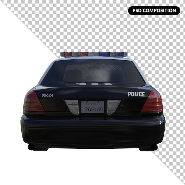 PSD coche de policía aislado 3d