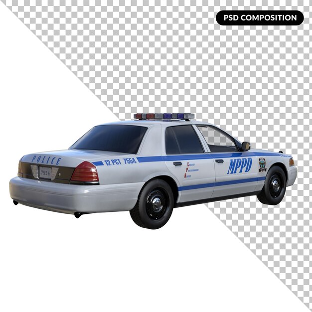 PSD coche de policía ford crown aislado 3d