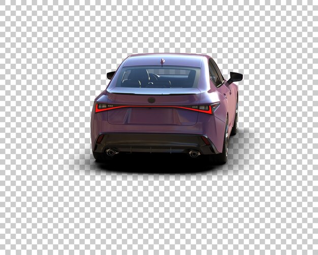 un coche púrpura con el capó arriba y las luces traseras en la parte trasera
