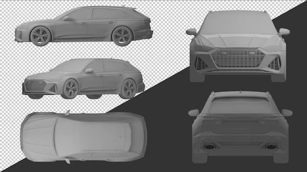 PSD coche de renderizado 3d