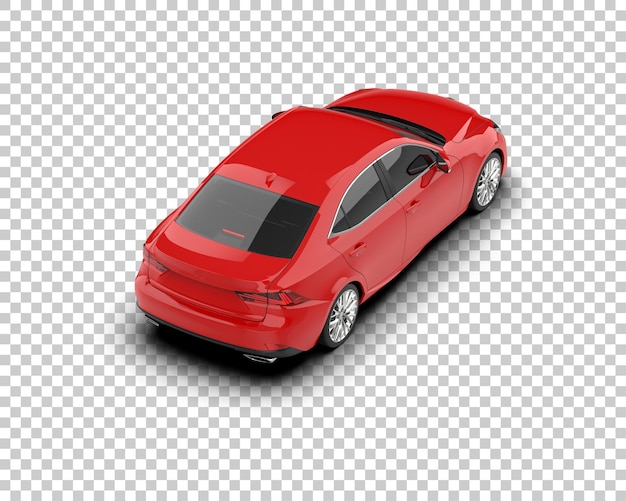un coche rojo con el capó abierto se muestra con un fondo blanco