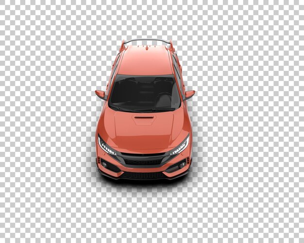 un coche rojo con las luces encendidas y la parte delantera del capó se muestra