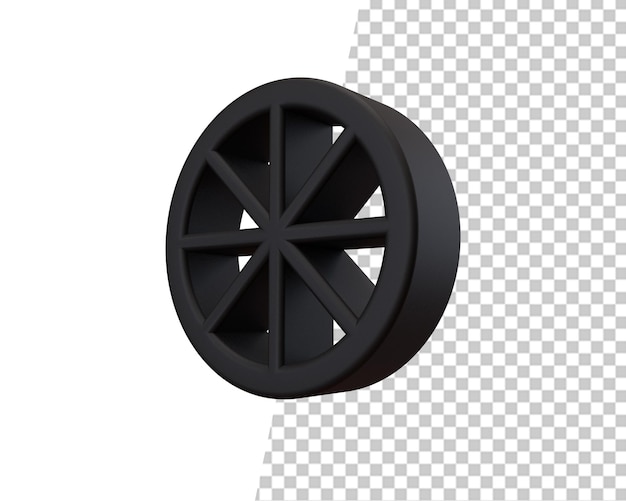 coche ruedas negro elemento 3d renderizado