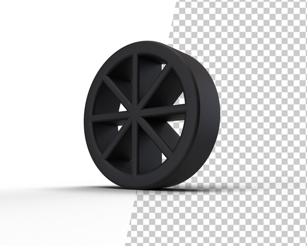 coche ruedas negro elemento 3d renderizado