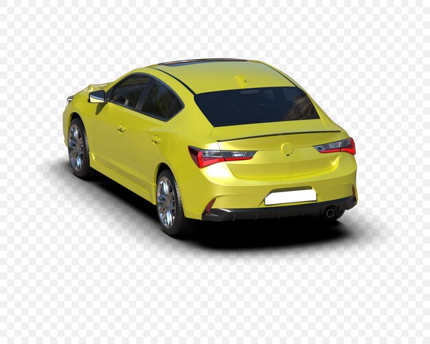 Coche sedán amarillo