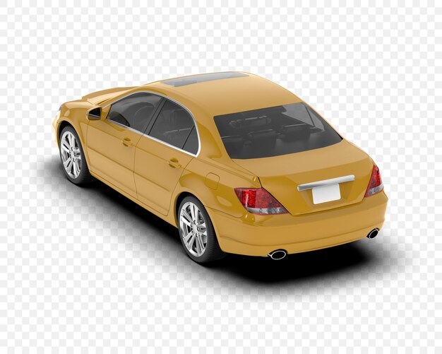Coche sedán amarillo