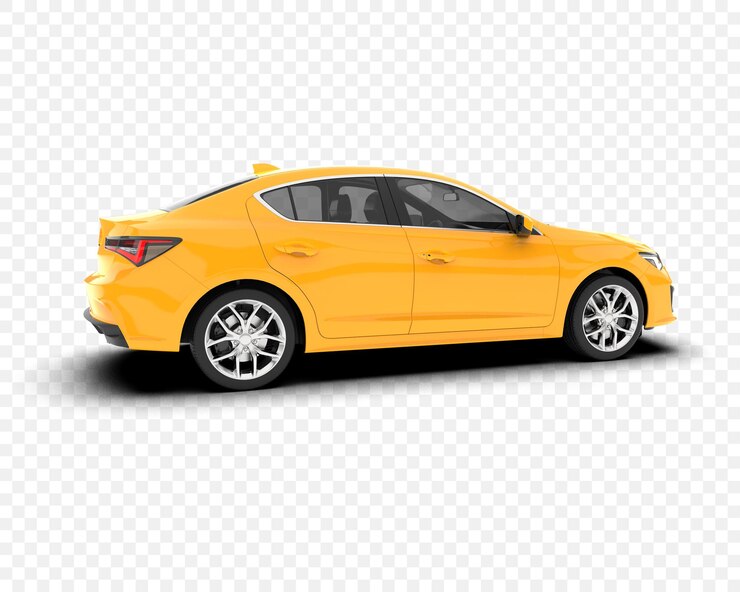 PSD coche sedán amarillo