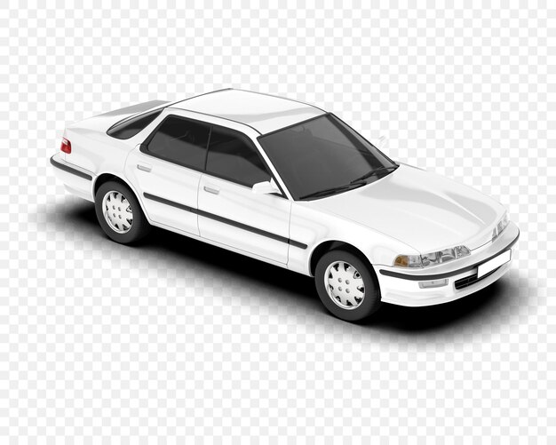 Coche sedán blanco con un diseño clásico