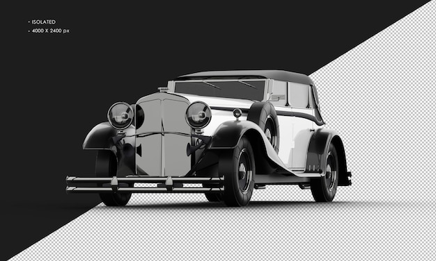 Coche sedán de ciudad clásico elegante blanco brillante realista aislado desde la vista del ángulo frontal izquierdo