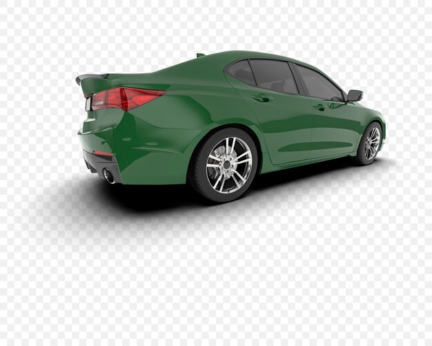 Coche sedán de lujo verde