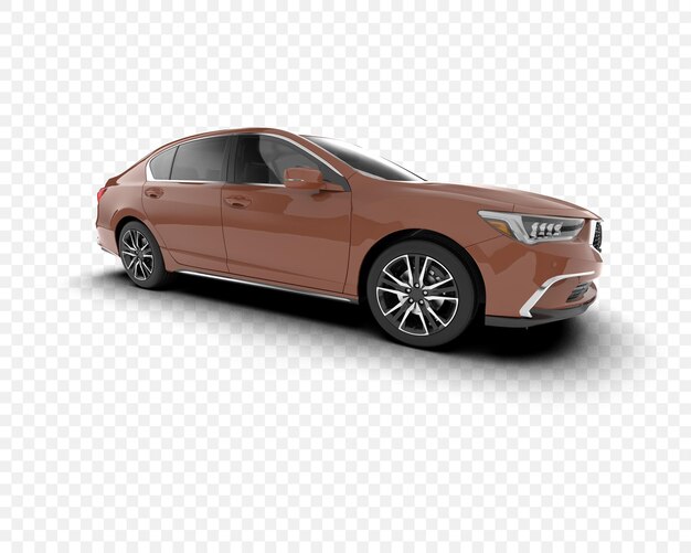 Coche sedán marrón estacionado que muestra un diseño moderno