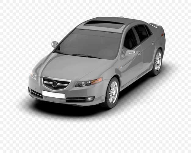 Coche sedán plateado con techo solar