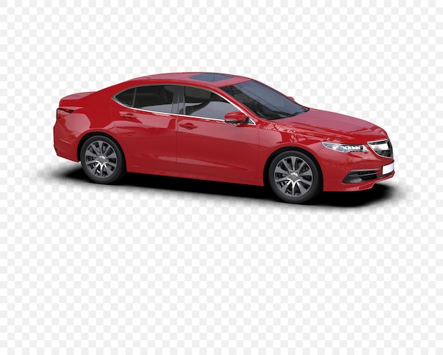 Coche sedán rojo