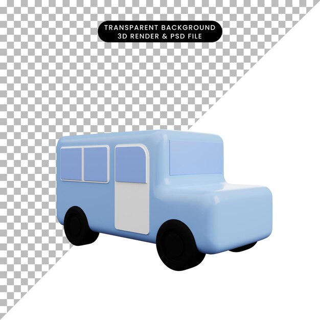 Coche de transporte de icono simple de ilustración 3d
