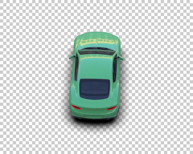 un coche verde con un capó abierto y una franja roja en la parte superior