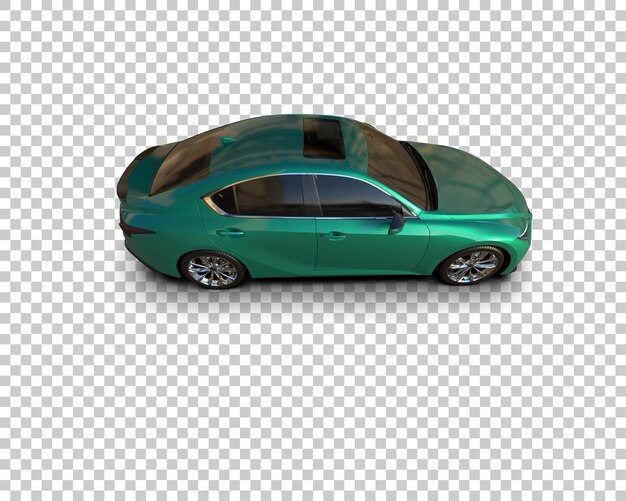 un coche verde con el capó abierto se muestra en un fondo blanco