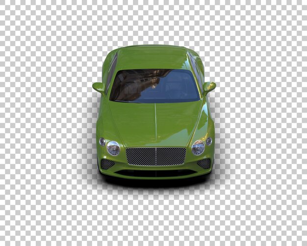 un coche verde con el capó abierto se muestra con un fondo blanco