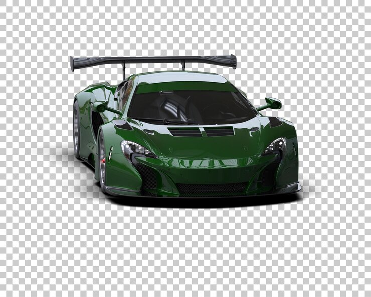 PSD un coche verde con un capó que dice en él