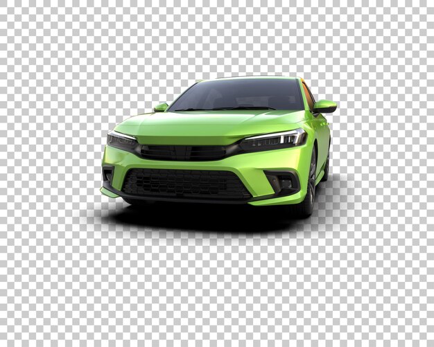 un coche verde con las luces delanteras encendidas y los faros encendidos