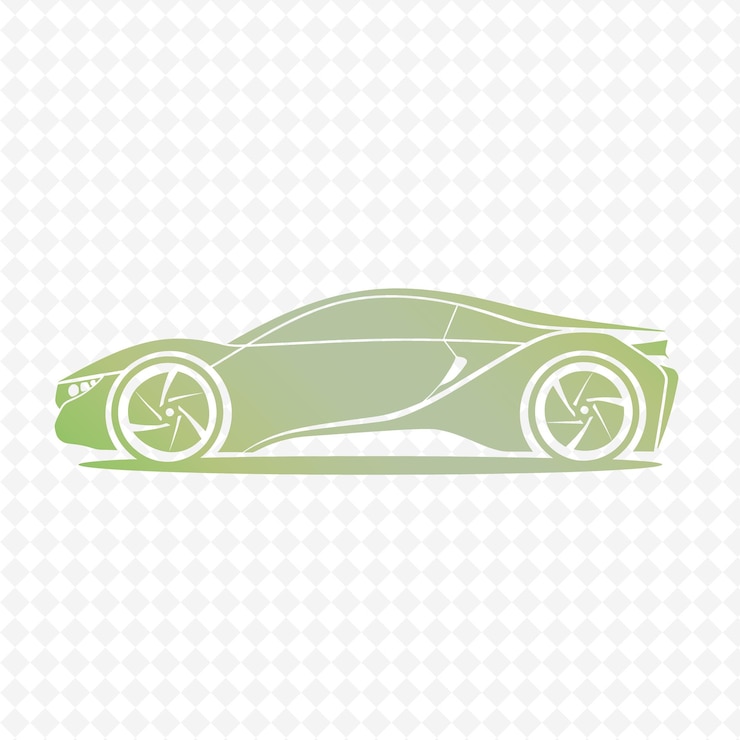 PSD un coche verde con la palabra coche en el frente