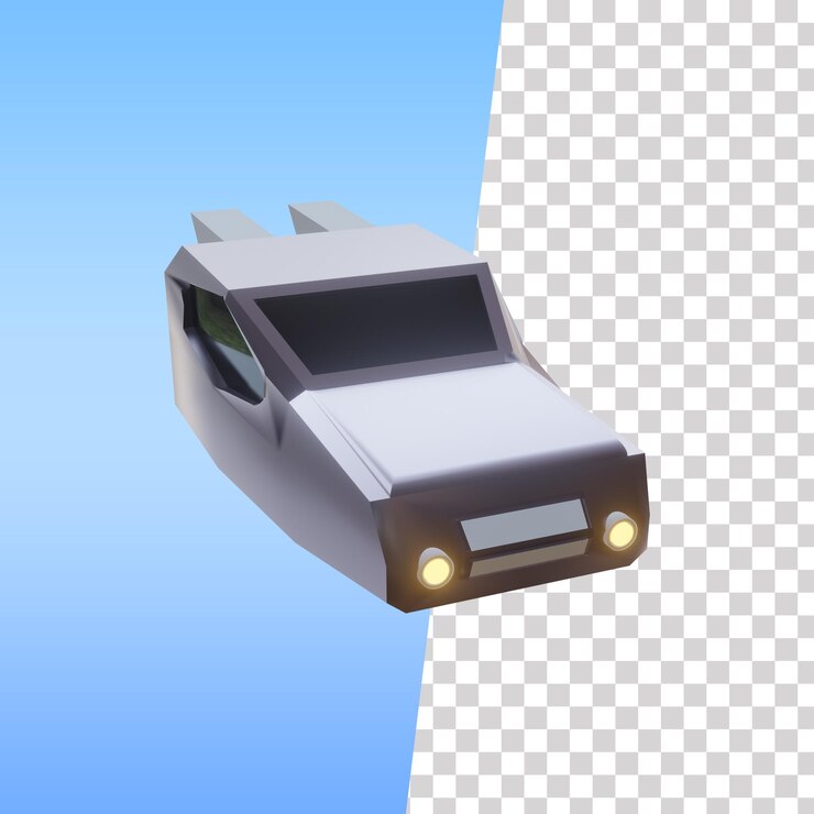 PSD coche volador 1 icono 3d