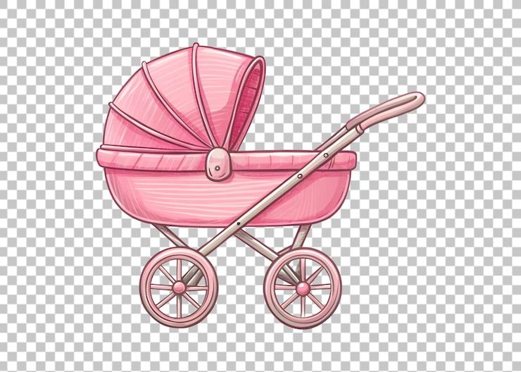 PSD cochecito aislado sobre fondo transparente ilustración de renderizado 3d