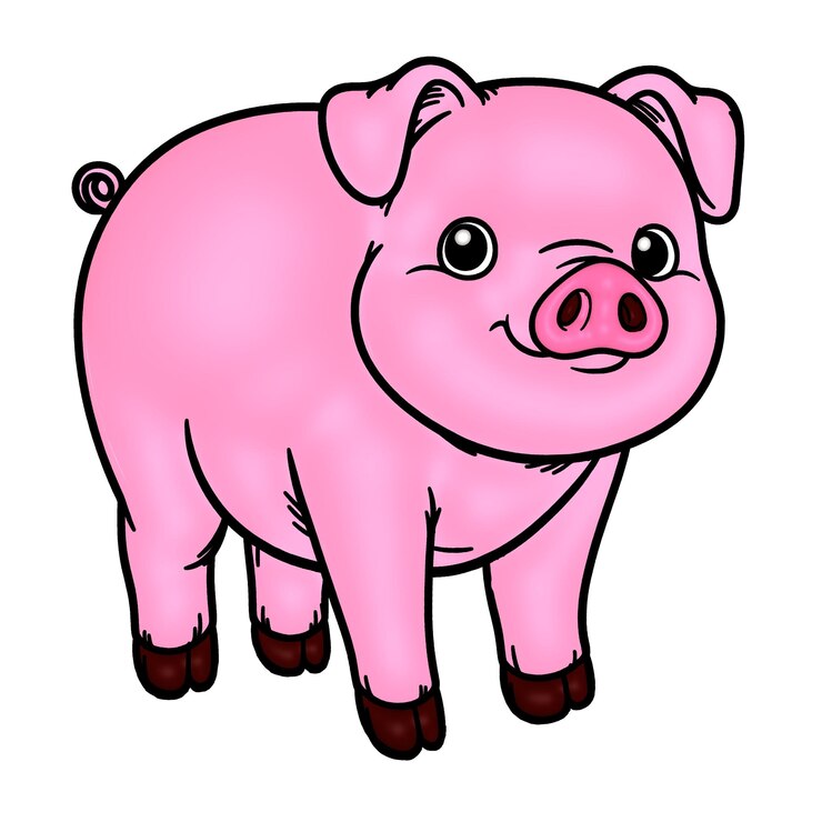 PSD le cochon de dessin animé