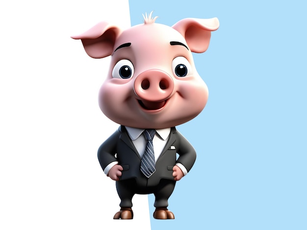 Cochon Mignon En 3d Avec Costume