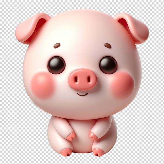 PSD un cochon avec un nez rose et un nez rose