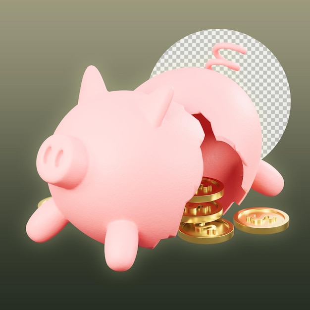 Cochon Ouvert économiser De L'argent Illustration 3d