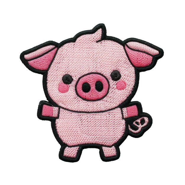 PSD un cochon rose avec le numéro 4 dessus