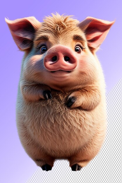 PSD un cochon avec un visage de cochon qui a un visage dessus