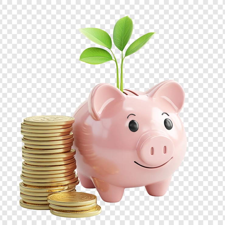 PSD une cochonne avec une plante en croissance et des pièces