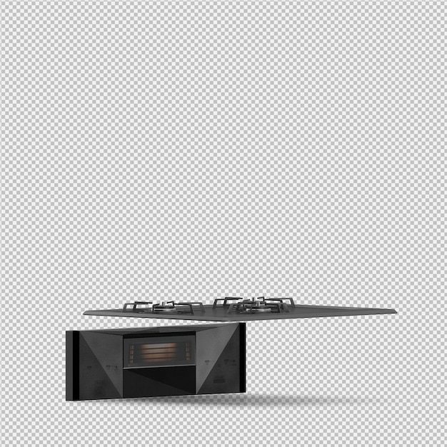 Cocina isométrica en 3d render