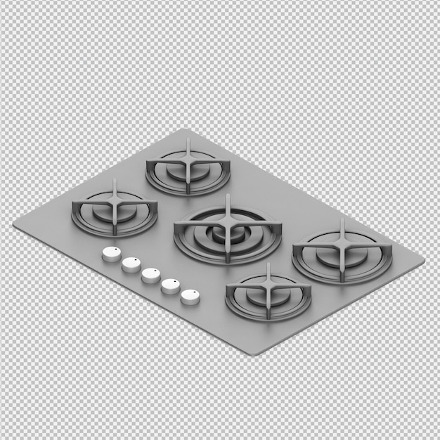 Cocina isométrica render 3D