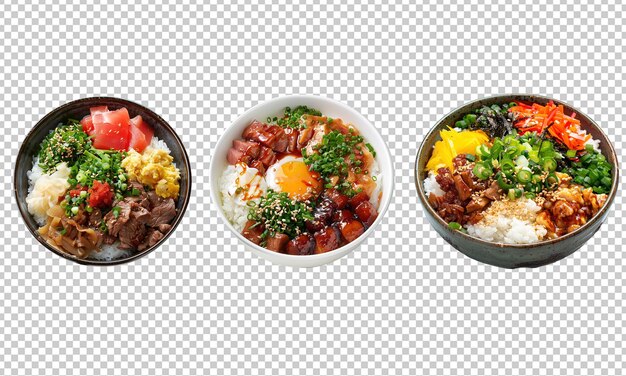 Cocina japonesa carne de res gyudon con arroz y cebolla macro en un cuenco horizontal