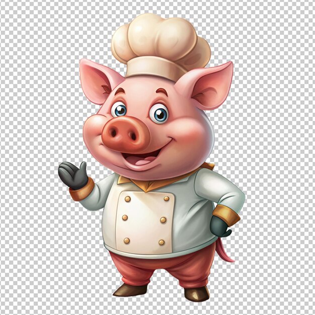 PSD cocinero de cerdos en un fondo transparente