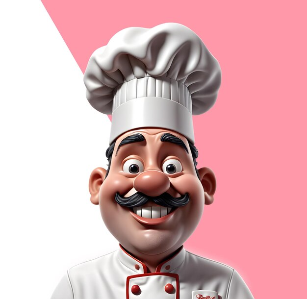 PSD cocinero feliz 3d con uniforme