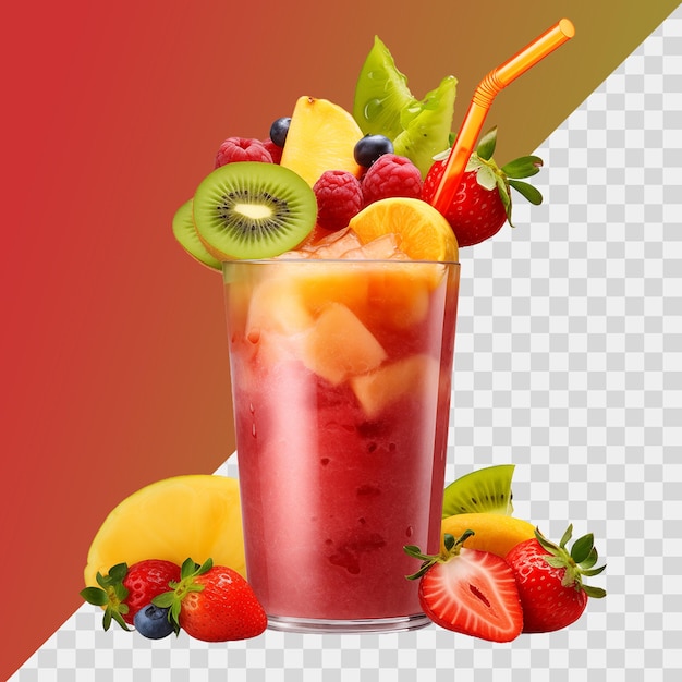 Cocktail di frutta isolato su sfondo trasparente