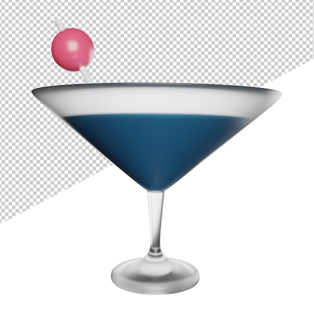 PSD cocktail drink juice 3d-rendering-icon-illustration