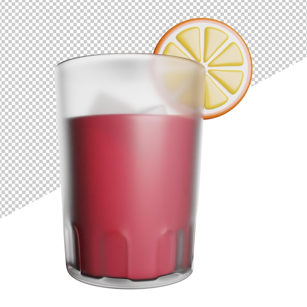 Cocktail Drink Juice 3D-Rendering-Icon-Illustration