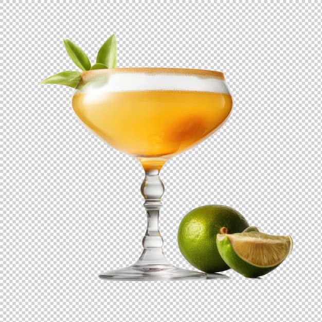 Cocktail de mangue Daiquiri isolé sur fond transparent IA générative