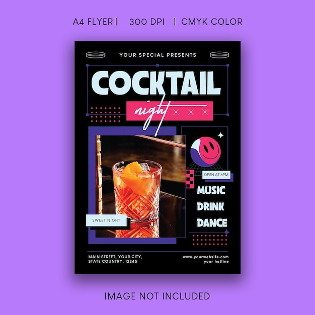 PSD cocktail-nacht-flyer