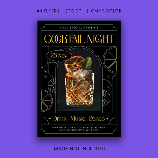 PSD cocktail-nacht-flyer