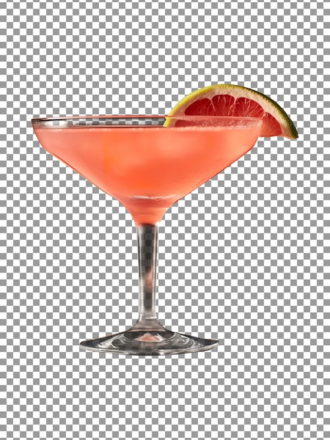 PSD cocktail de pamplemousse frais avec tranche sur fond transparent